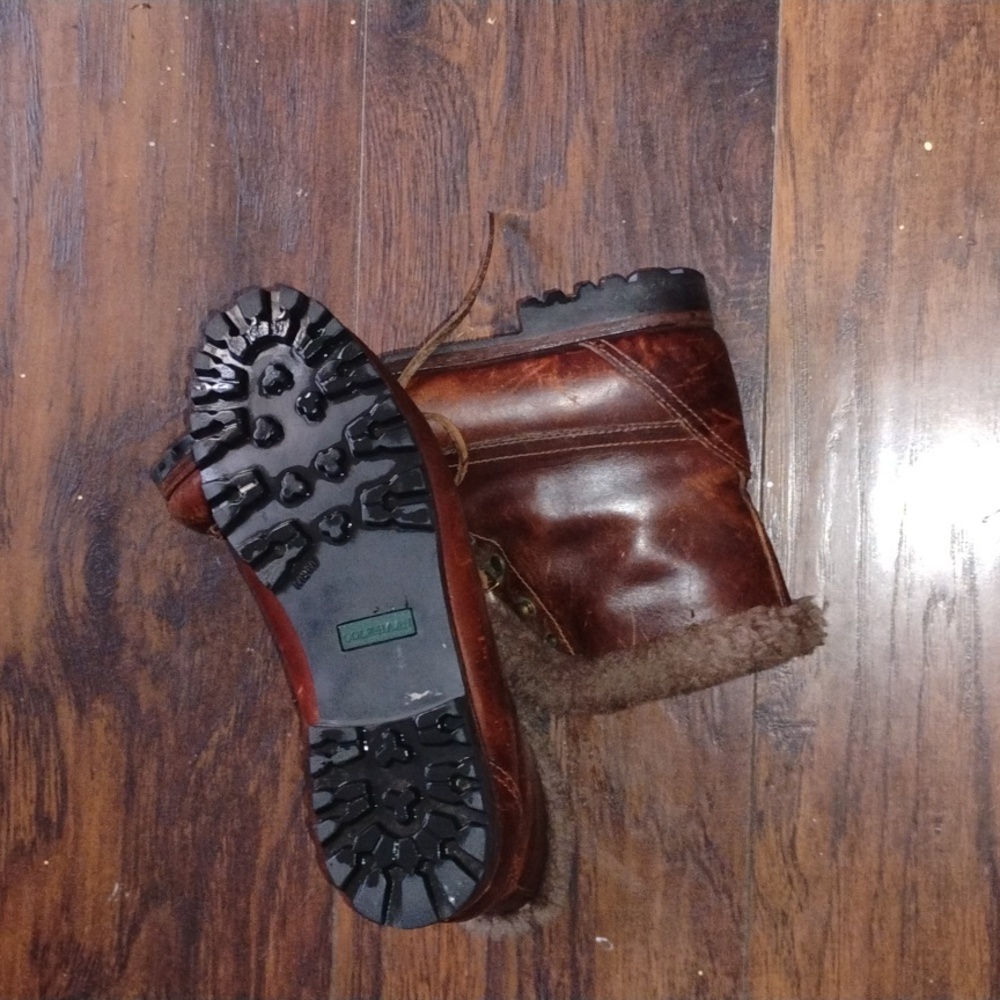 Brown Shearling Lined Leather Boots - image 4